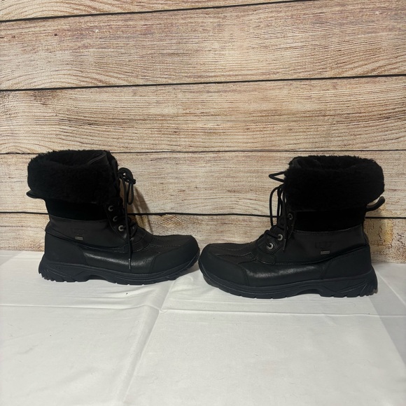 UGG Butte Mens Winter Waterproof Lace
Up Leather Wool Boot Black Size 10 - Picture 1 of 9